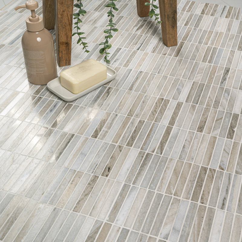 Carrelage mural et mosaïque en marbre poli 12 po x 12 po Orsena