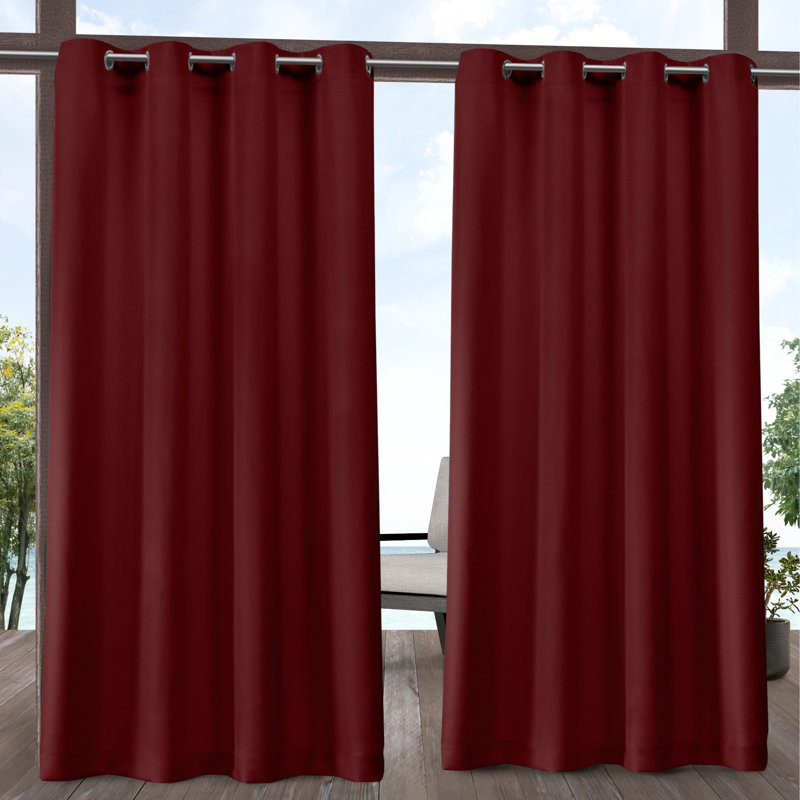 Breanna Semi Sheer Curtain Pair, 54" W x 96" L, Radiant Red
