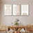 Mid Century Modern Boho "Duotone Beige Abstract Lines Artwork, Simple Neutral Minimalist Wall Pictures, Large Framed Canvas Giclee Print 3 Pieces Wall Art" 16"x24"x3 pcs, 24"x36"x3 pcs-73227861-119460497
