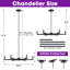 Lustre 34 lumières DEL de style bougie classique 34 ", plafonniers noirs pour îlot de cuisine, salon, vestibule, vestibule