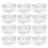 Sterilite 8.25x12.25x15 In Storage Bin w/ Carry Through Handles, Clear (12 Pack)