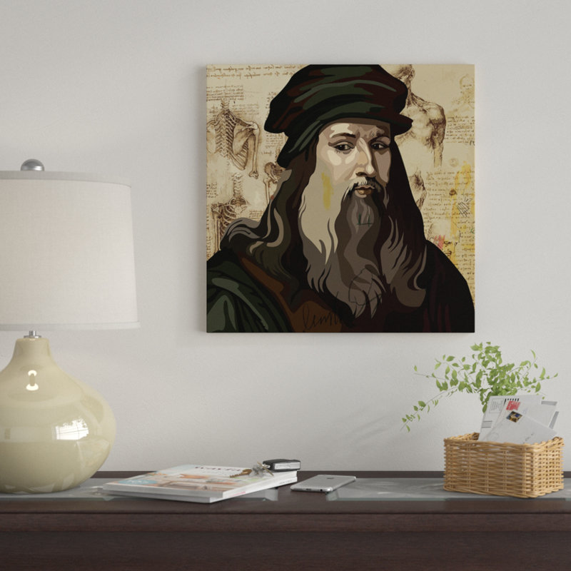 «Leonardo da Vinci», impression sur toile, H 12 po x l 12 po x P 1,5 po, Toile tendue, Pas de tapis