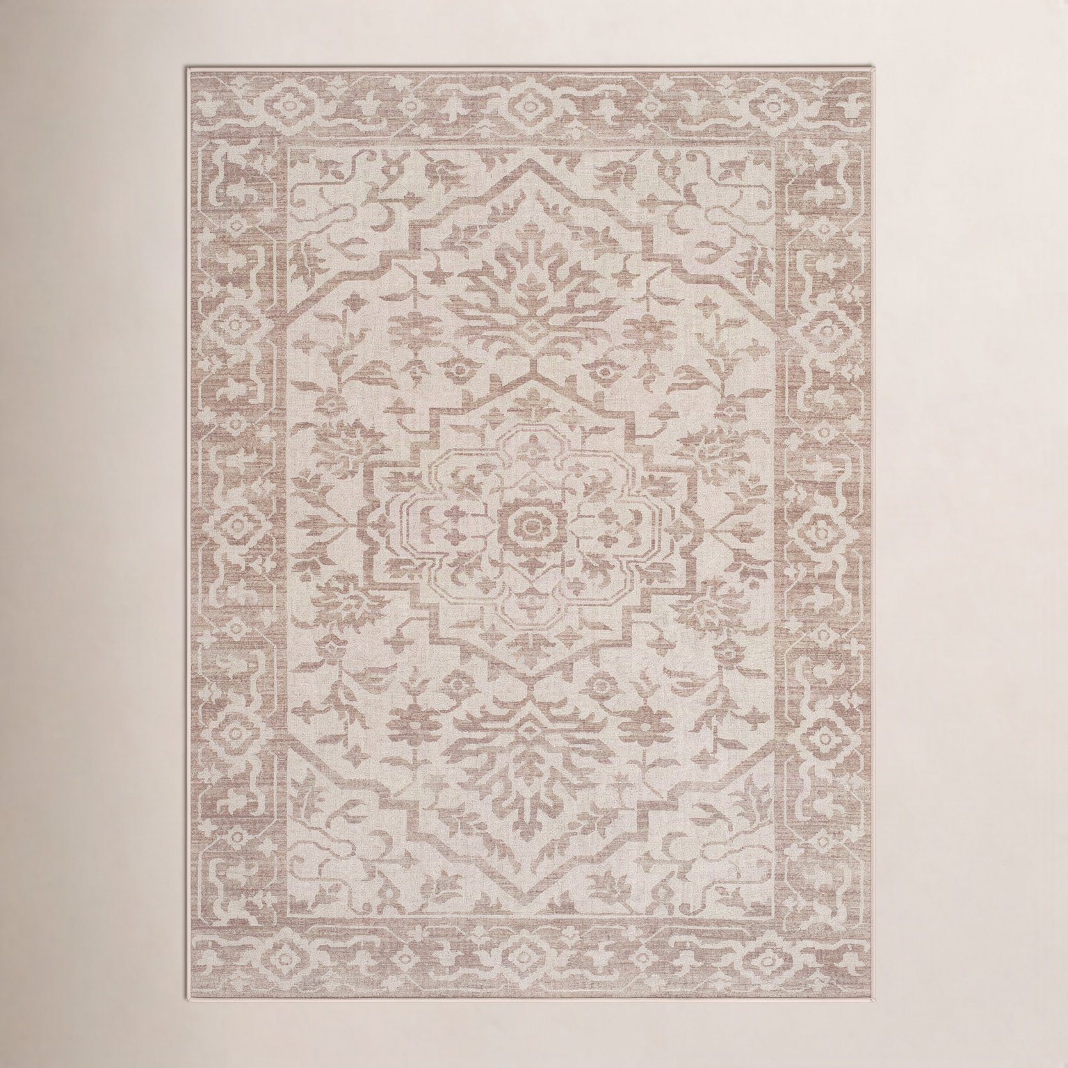 Bellecourt Machine Washable Oriental Rug, Rectangle 3'6" x 5'6"