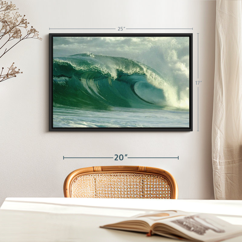 «Blue Green Ocean Wave», reproduction sur toile, H 17 po x l 25 po