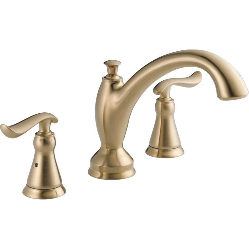 Garniture de robinet de baignoire romaine à deux poignées Linden, Bronze-Champagne lustré
