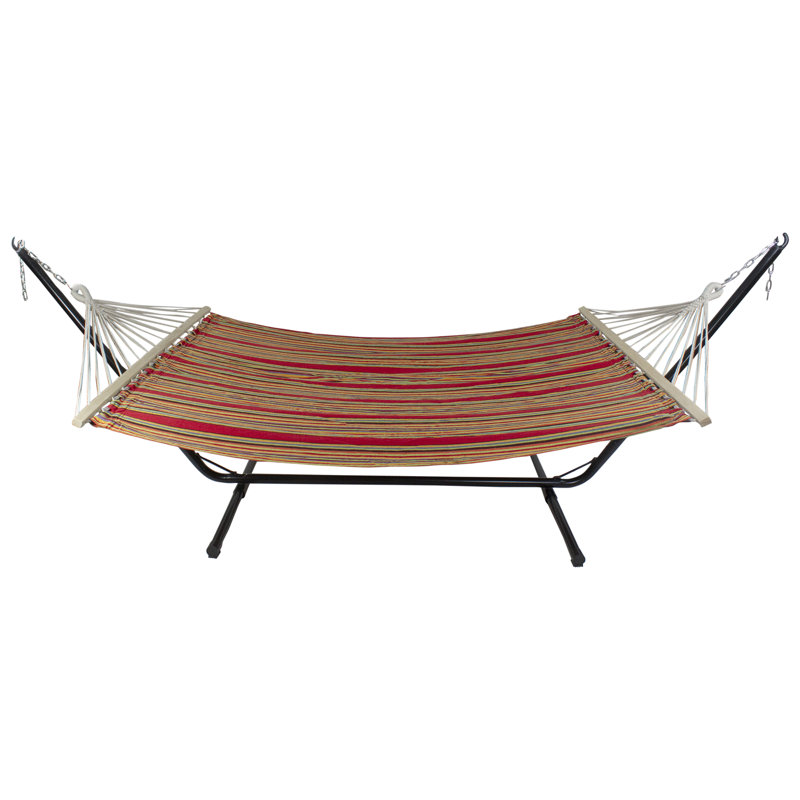 Hamac double rayé, H 1 po x l 58,75 po x P 75 po, Rouge/rose/bleu
