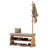 Solid Wood Entryway Bench with Integrated Shoe Rack & Coat Hooks – Angled Side Design-836476754-836476758