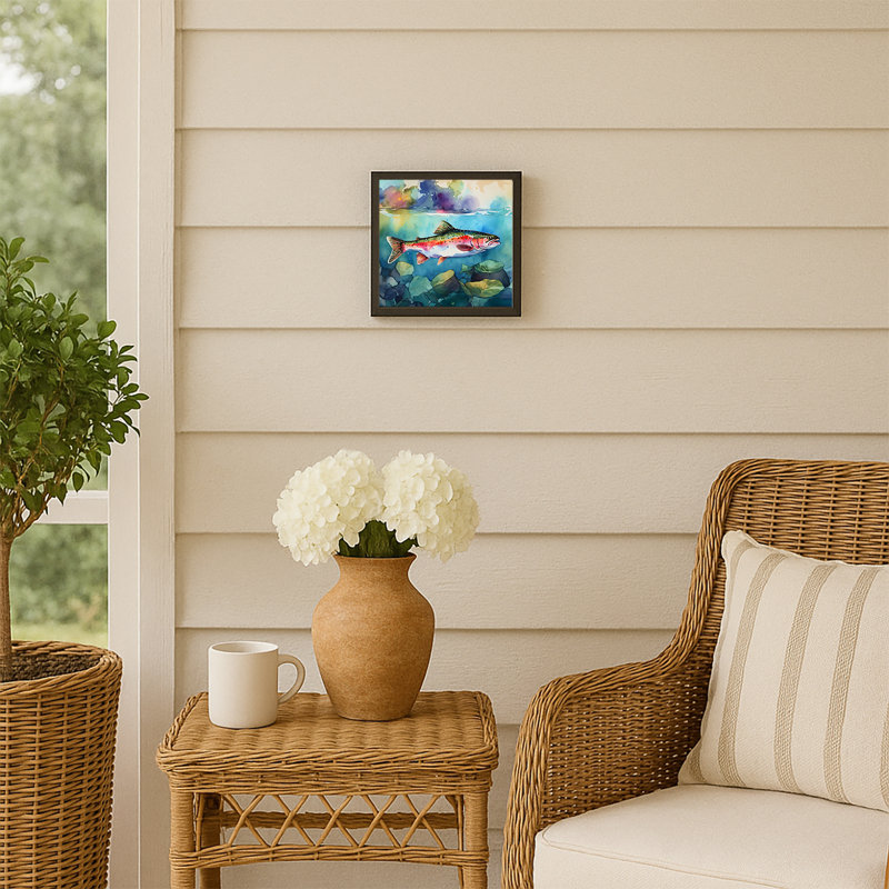 Rainbow Trout Framed Metal Print