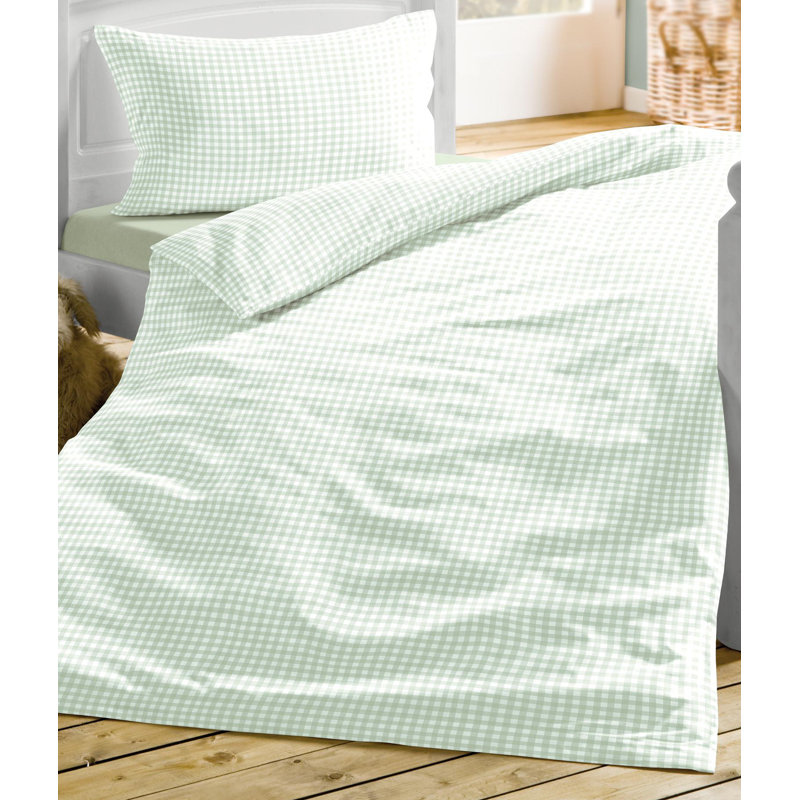 Twist Sateen Duvet Cover Set, Green
