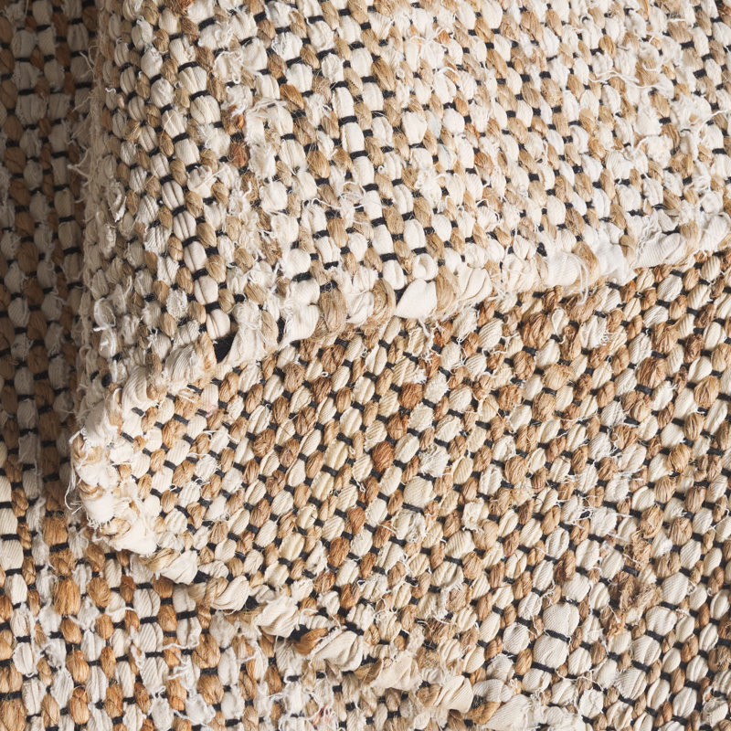 Cape Cod 153 Hand Woven Denim/Jute/Cotton Rug in Ivory/Beige, Rectangle 5' x 8'