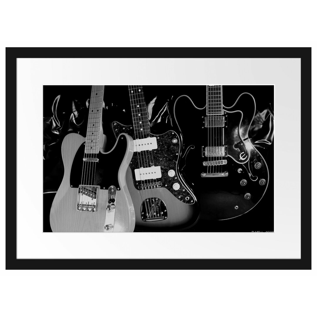 Gerahmtes Poster Elegante E-Gitarren