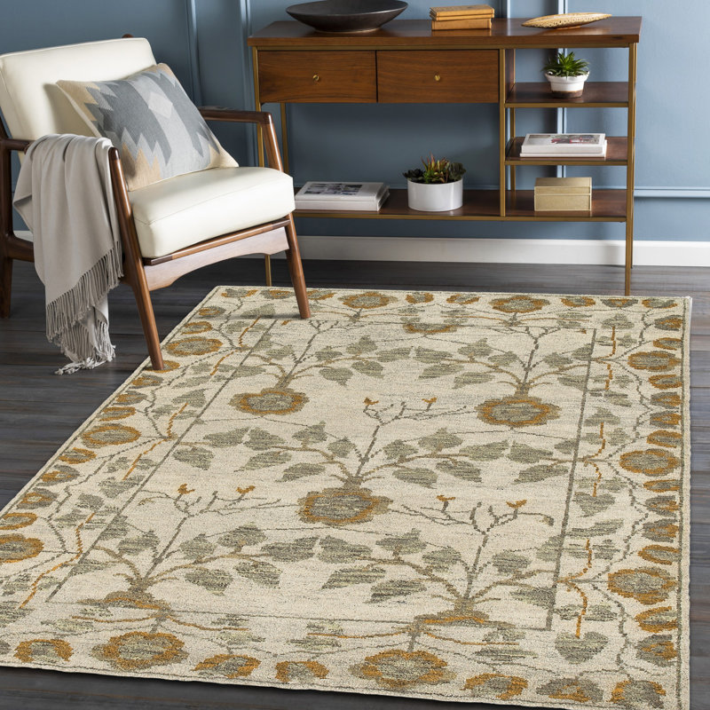 Tapis 100% laine classique noué à la main Oushak, Rectangle 9 pi x 12 pi