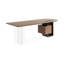 Bureau brun / noir + demi-cercle en bois massif + acier + acrylique avec 2 tiroirs-792688232-792688236