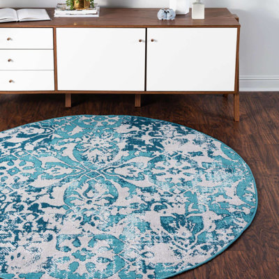  Tapis floral bleu
