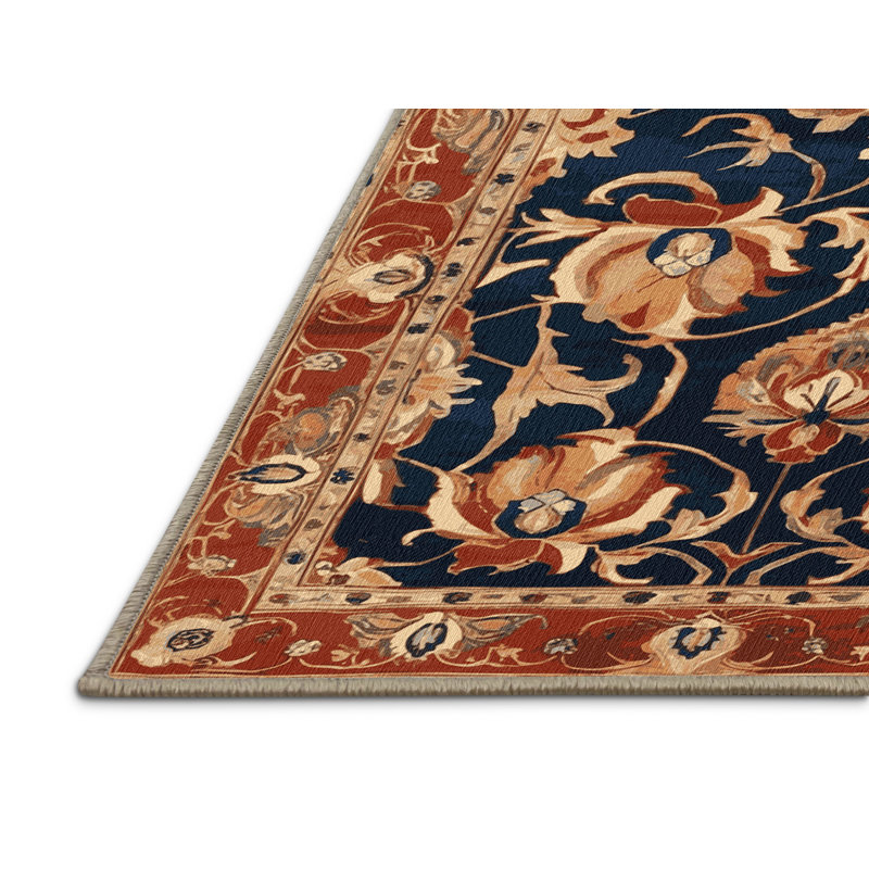 Machine Washable Persian Brown Area Rug, Round 7'