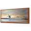 Blanc, jaune, hiver, coucher de soleil, moulin à vent - impressions sur toile, art mural nordique encadré-2143369845-2143369850