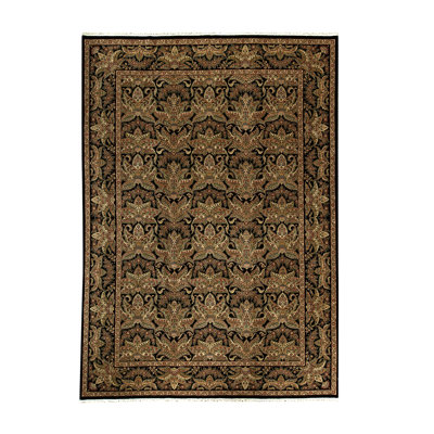 Tapis noir / brun de haute qualité noué à la main