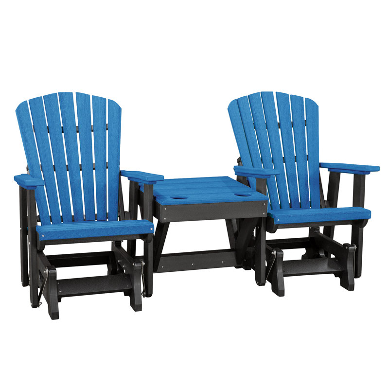 Chaise Adirondack en plastique, Bleu / noir