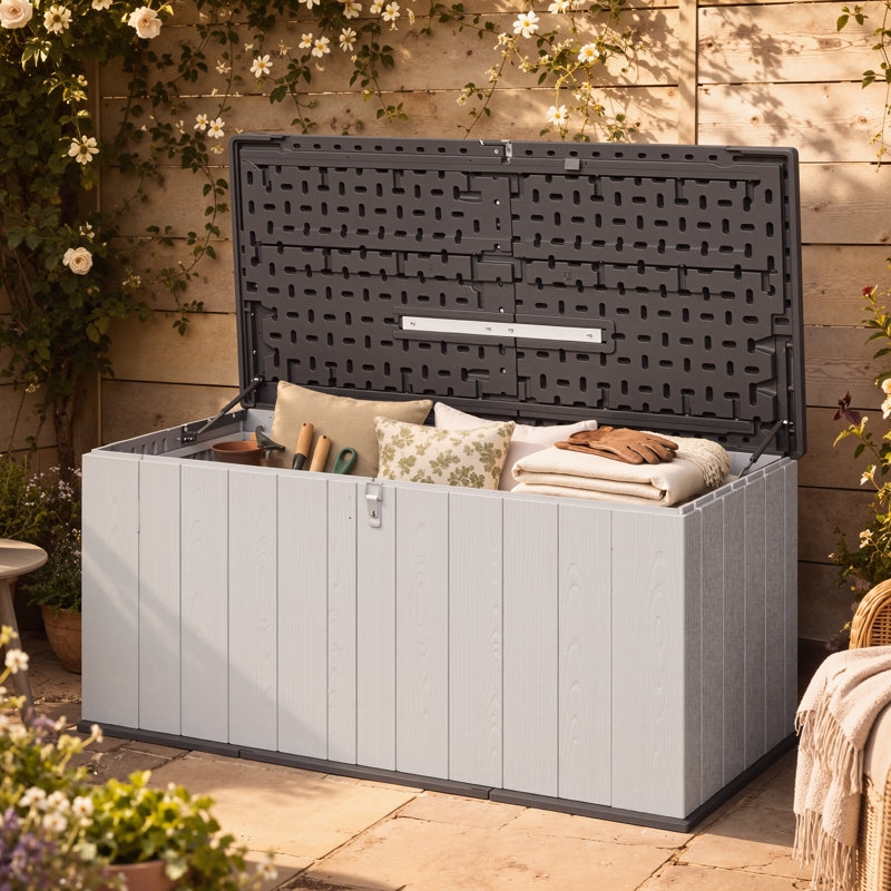 JolyDale 142cm W Plastic Deck Box, White