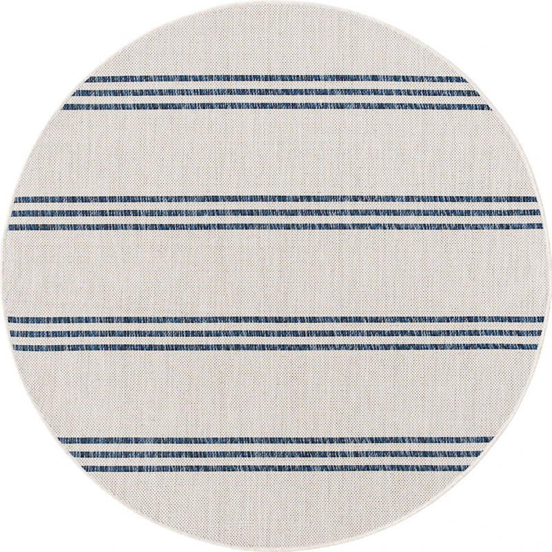 Outdoor Destiny Area Rug Bone Color, Round 4'