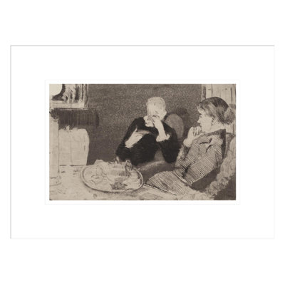 «Lydia and Her Mother at Tea» par Mary Cassatt, impression giclée encadrée
