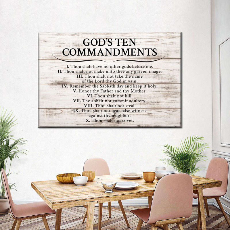 " God's Ten Commandments Canvas Print ", 16" H x 24" W x 1.25" D