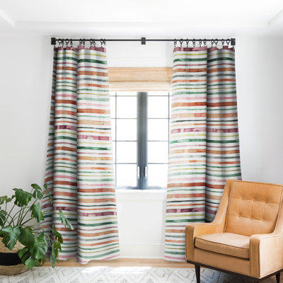 Ninola Design Moroccan Tropic Stripes Green 1pc Blackout Window Curtain Panel -  Deny Designs, 77001-BCNR04