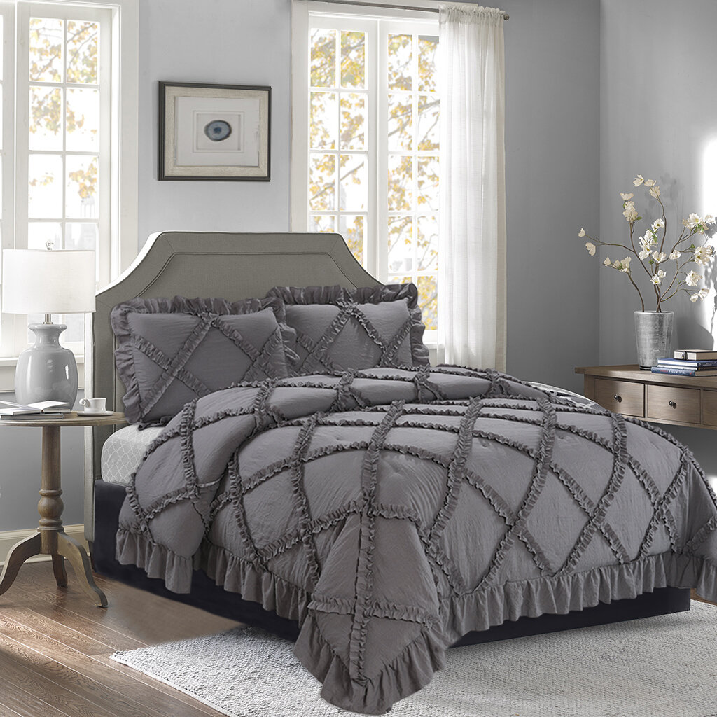 Diamond Ruffle Comforter Set