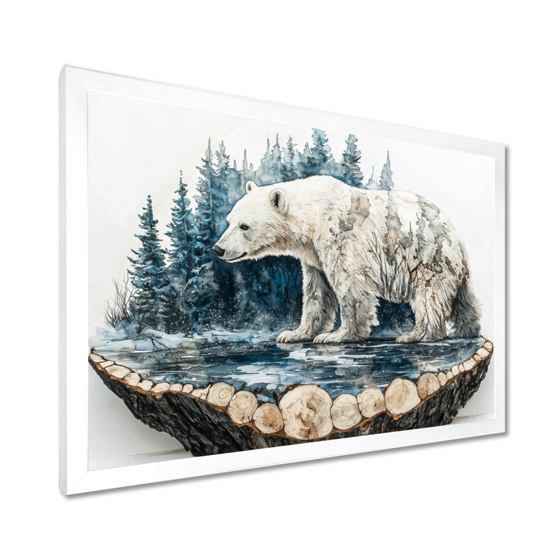 Gihanna - animaux, art mural, Cadre simple blanc, H 34 po x l 44 po