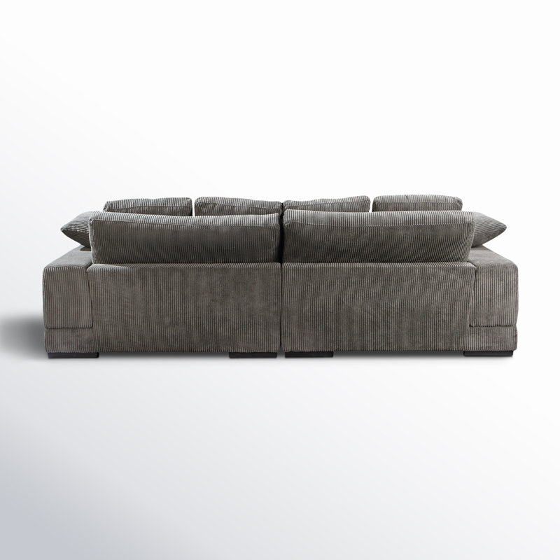 Plunge Sectional, Gray Corduroy