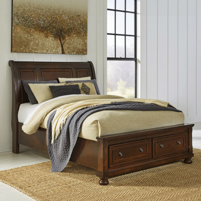 Glynda Queen Sleigh Storage Bed