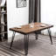 Ensemble de salle à manger 6 pièces : table à pattes en bois, chaises, banc, couleur pin foncé, forme rectangulaire, pour 6 personnes. Configuration : assise rembourrée.