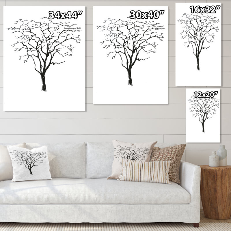 Graphiques en noir et blanc - peinture sur toile, Toile tendue, H 40 po x l 30 po x P 1,5 po