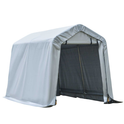 8'x6' Outdoor Storage Shelter with Roll Up and Zipper Door