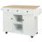 Kitchen Cart With Rubber Wood Drop-Leaf Countertop 5 Wheels  And 3 Drawers-1118753509