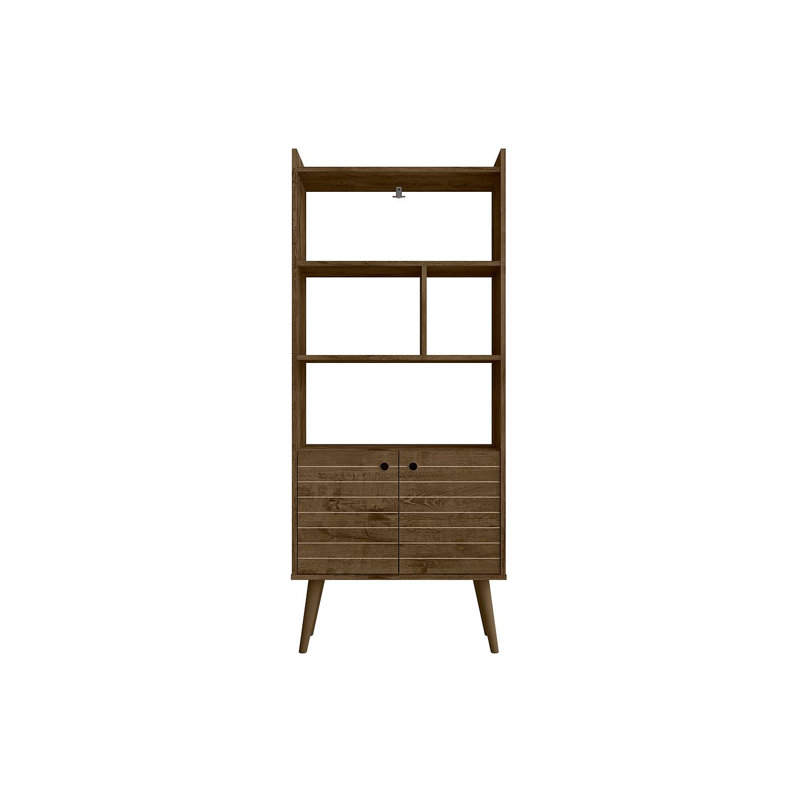 Helaina Geometric Storage Bookcase, Rustic Brown