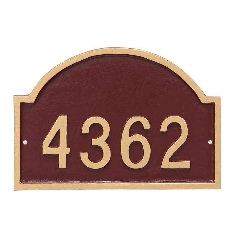 Plaque d’adresse murale sur 1 ligne dover, Blanc / Noir, Oui