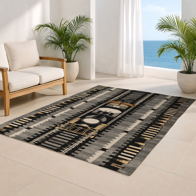 Tapis intérieur et extérieur gris Transport, Rectangulaire 8 pi x 10 pi