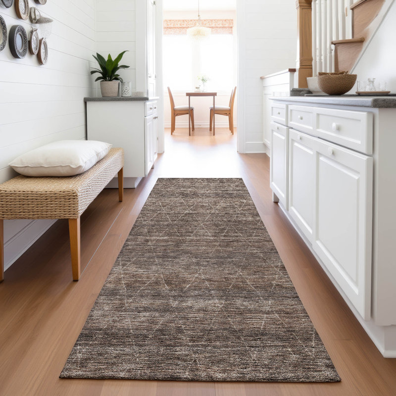 Premium Machine Washable Kent AMF1165 Geometric Rug, Runner 2'3" x 7'6"