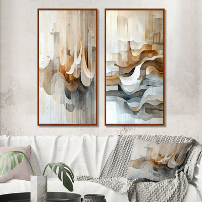Urban Urban of Abstract Line Art I - Art mural abstrait 2 pièces