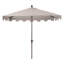 Parasol de terrasse semi-rigide à manivelle de 9 pi avec manivelle et bordure carrée Sidney, auvent gris, mât brun foncé-639809853