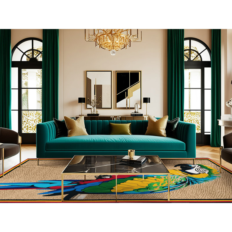  Tapis lavable arc-en-ciel Lorikeet, Carré 7 pi