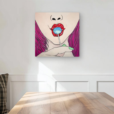 Lollipop - Blue Figurative Metal Print for Home Decor
