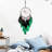 Handmade Fake Feather Peacock Hanging Ornament Iron Circle Dream Net Wall Decor, Green