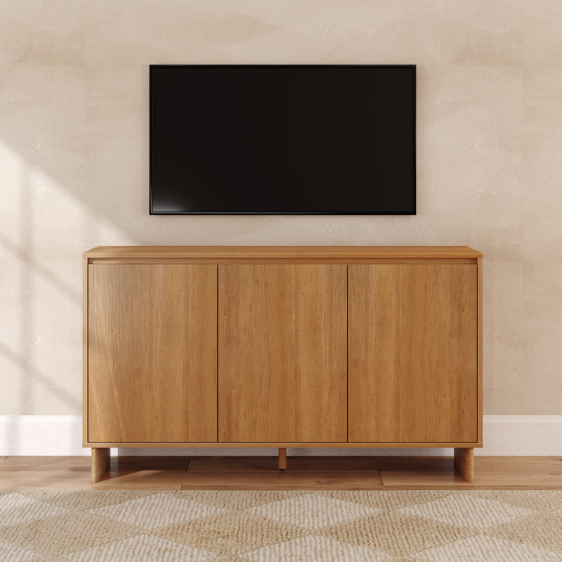 Modern 59" 3-Door Sideboard/TV Stand, Pecan