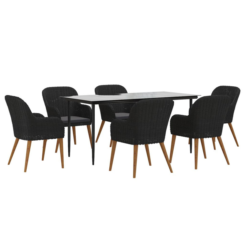 Ensemble bistro Janill Square pour 2 personnes, 29.1" H x 63" W x 31.5" D, Black, 6