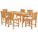 Outdoor 7 - Piece Teak Dining Set with Cushions
