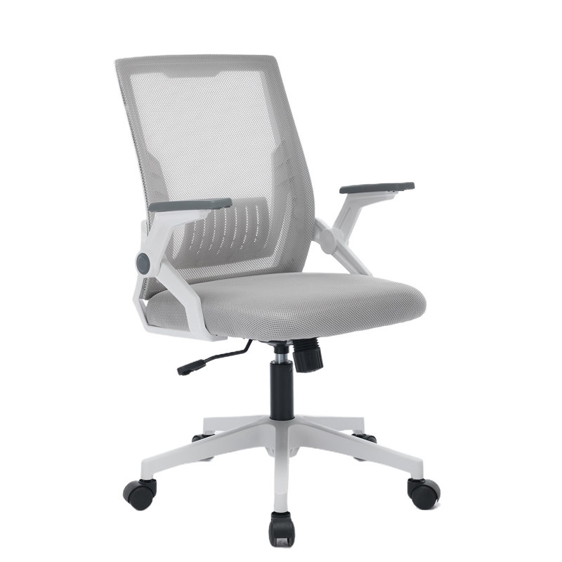 Bleona Office Chair With Flip-Up Armrests Ergonomic Computer Desk Chair Foldable Mesh Task Chair With Wheels Adaptive Lumbar Support Swivel Tilt Comfortable Study Chair For Student