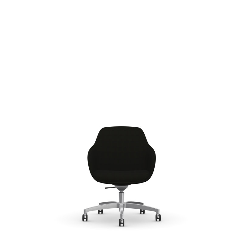 Chaise de bureau pivotante rembourrée Lilly de 9 à 5 places Lilly, Polyester noir