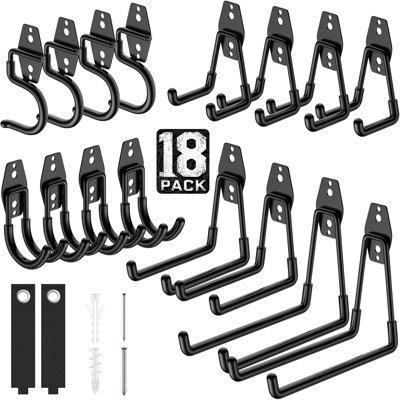18 Pack Utility Steel Wall Mount Heavy Duty Garage Storage Hooks With AntiSlip Coating Organizer More Yard EquipmentGarden Tools Power Tools And For 18 Pack Utility Steel Wall Mount Heavy Duty Garage Storage Hooks With AntiSlip Coating Organizer More Yard EquipmentGarden Tools Power Tools And For